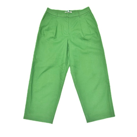 Boden Bloomsbury Cotton Pants Paradise Green Wide-Leg Pleated Fitzrovia Trousers - Picture 2 of 15